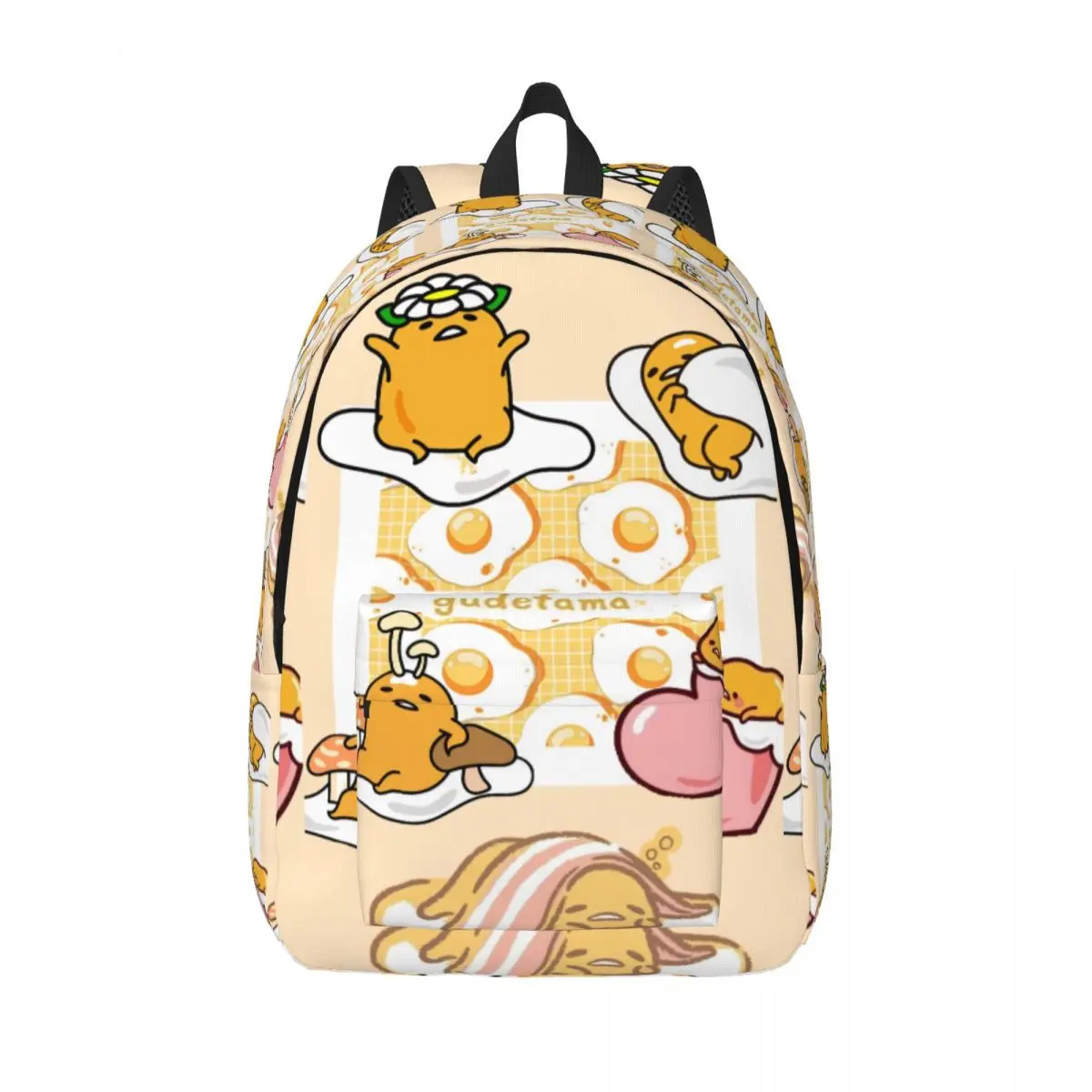 

Рюкзак с милым яйцом Gudetama, мультяшный рюкзак для школьников средней школы, сумка для книг, холщовый рюкзак для подростков с карманом