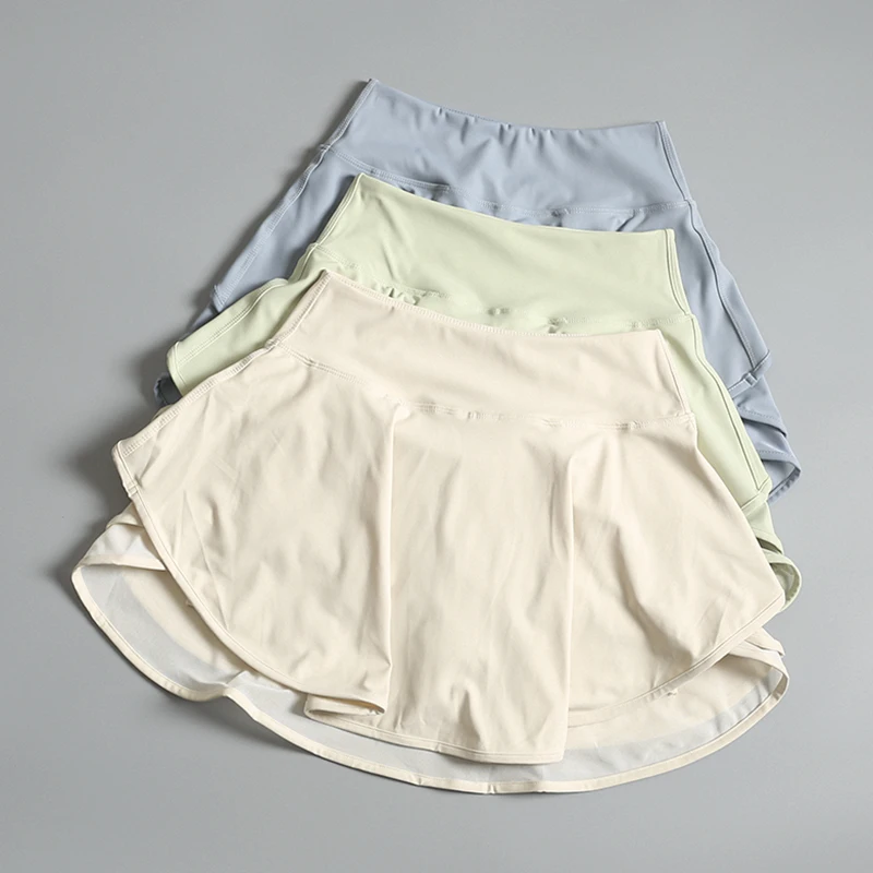 Anti-exposure skirt wearing running fitness yoga buttocks cover tennis skirt summer professional high-value sports skirt for