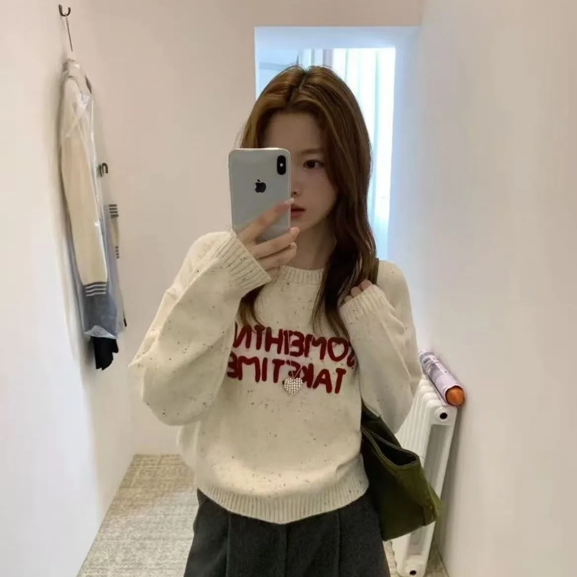 

Мягкий свитер с буквенным принтом Fce, женский осенне-зимний теплый повседневный универсальный свитер ort Sle, корейский антивозрастной топ для молодых девушек