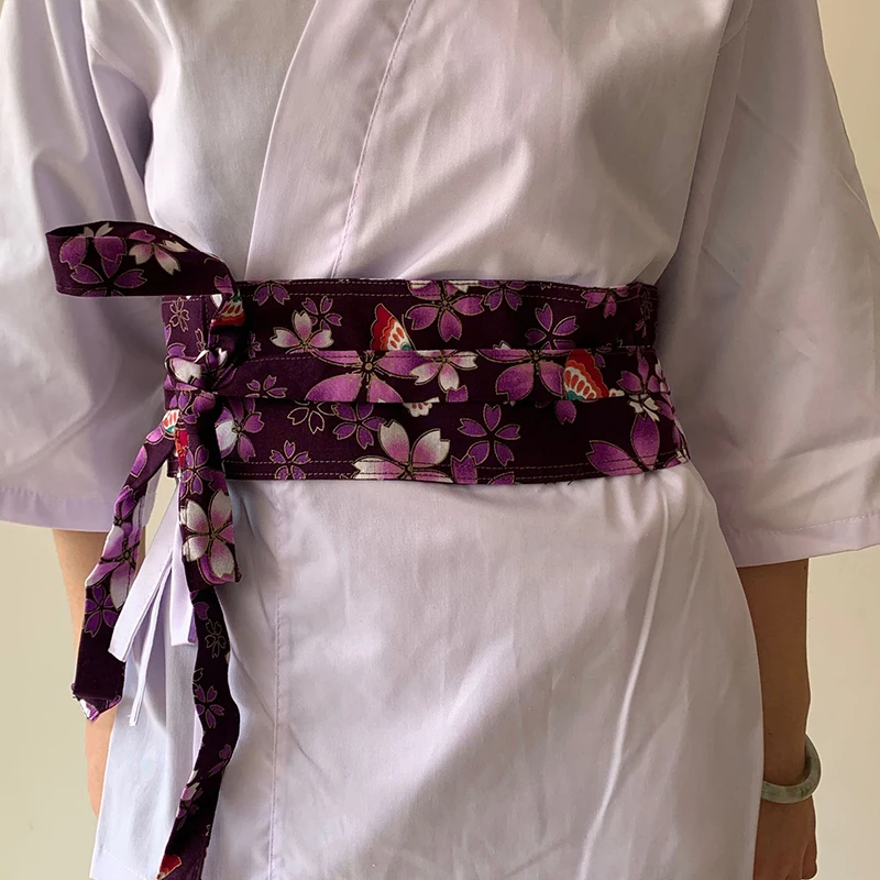 สไตล์ญี่ปุ่น Girdle ร้านอาหารซูชิ Waiter Chef เข็มขัดเอวเสื้อคลุมฮาโอริกิโมโนรัดตัวเอว Obi ชุดเข็มขัดจีน Hanfu เข็มขัด