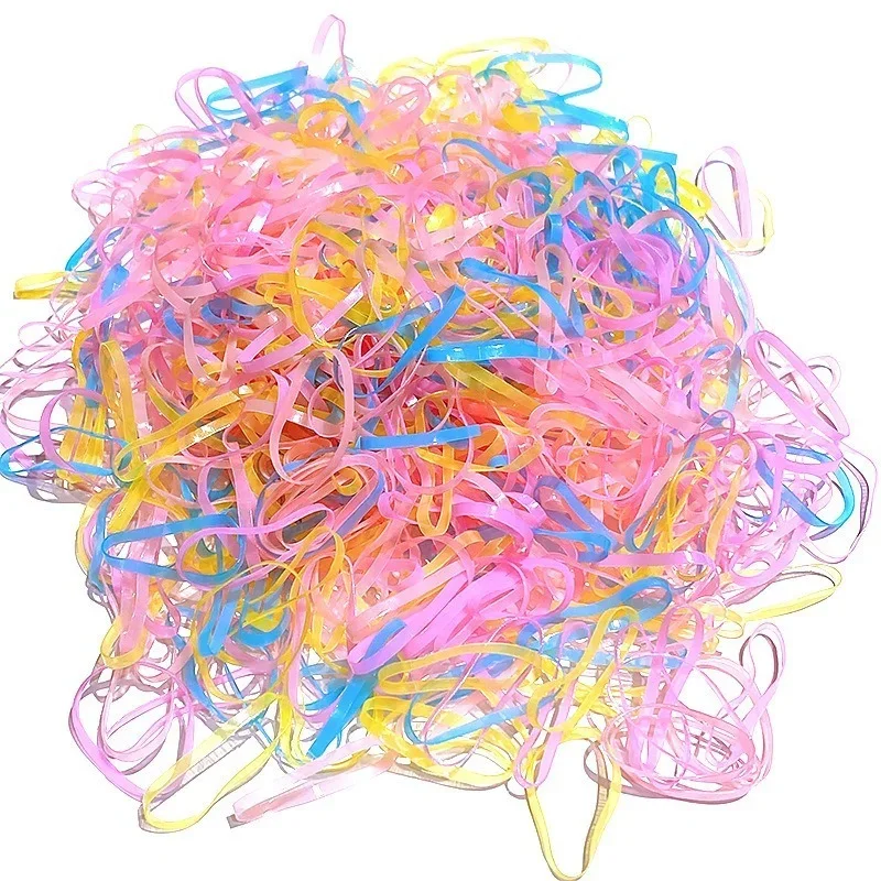 1000pcs/Pack Girls Colorful Small Disposable Rubber Bands Gum for Ponytail Hold Scrunchie Hair Bands Fashion Hair Accessories