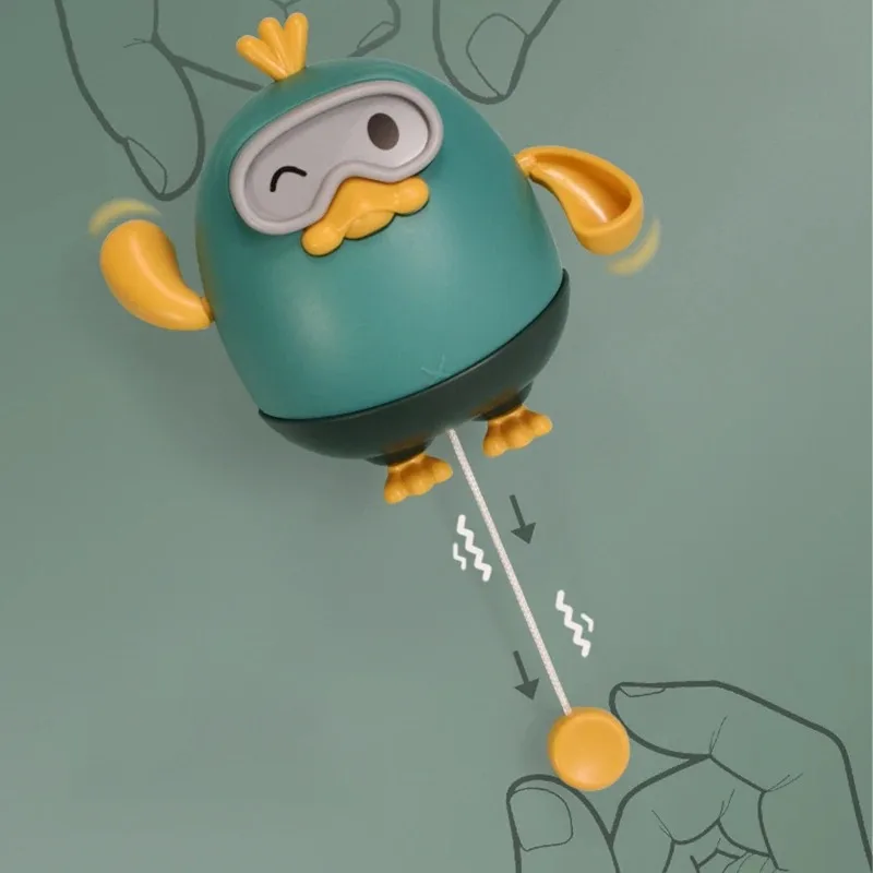 Kids Water Bath Toys - Duckling and Turtle Pull String Summer Playtime Swimming Duckling Crayfish Baby Educational Fun