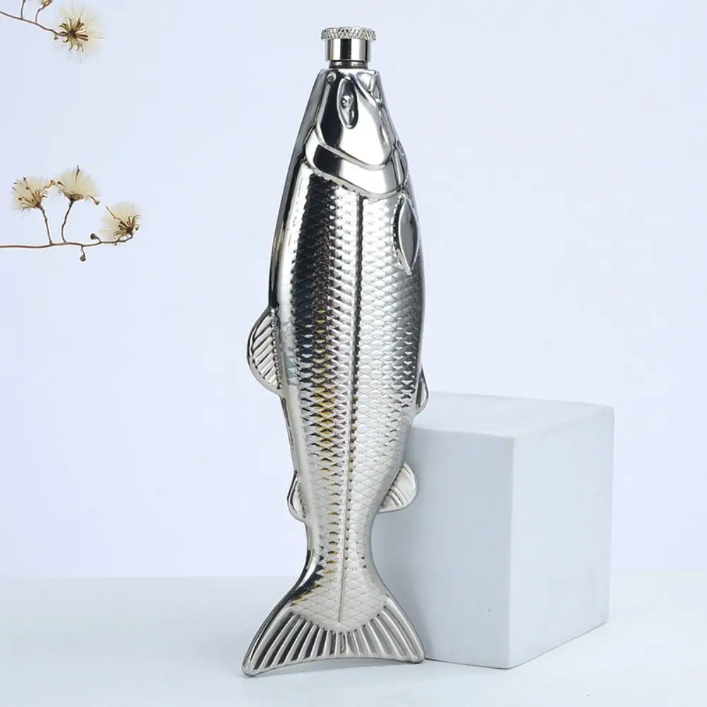 Creative Fish Shape 3oz Hip Flask 304 Stainless Steel Liquor Flask Leakproof Whisky Flagon Drinking Bottle Wine Cup