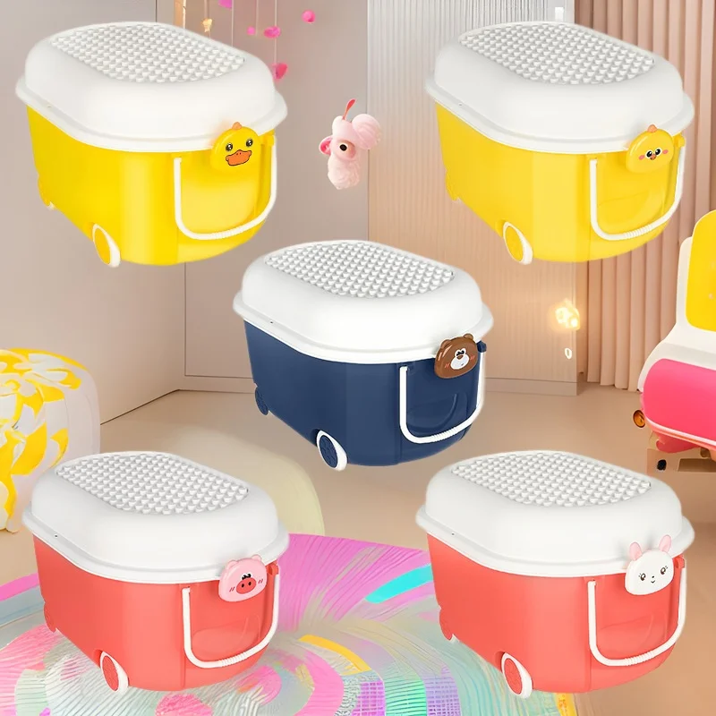 

Ящик для хранения маленькой желтой утки для домашней детской одежды, закусок, ящик для хранения большой емкости со шкивом