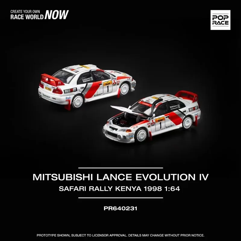 Diecast POPRACE 1:64 Scale Mitsubishi Lancer Evolution EVO IV 4th Generation #1 Alloy Car Model