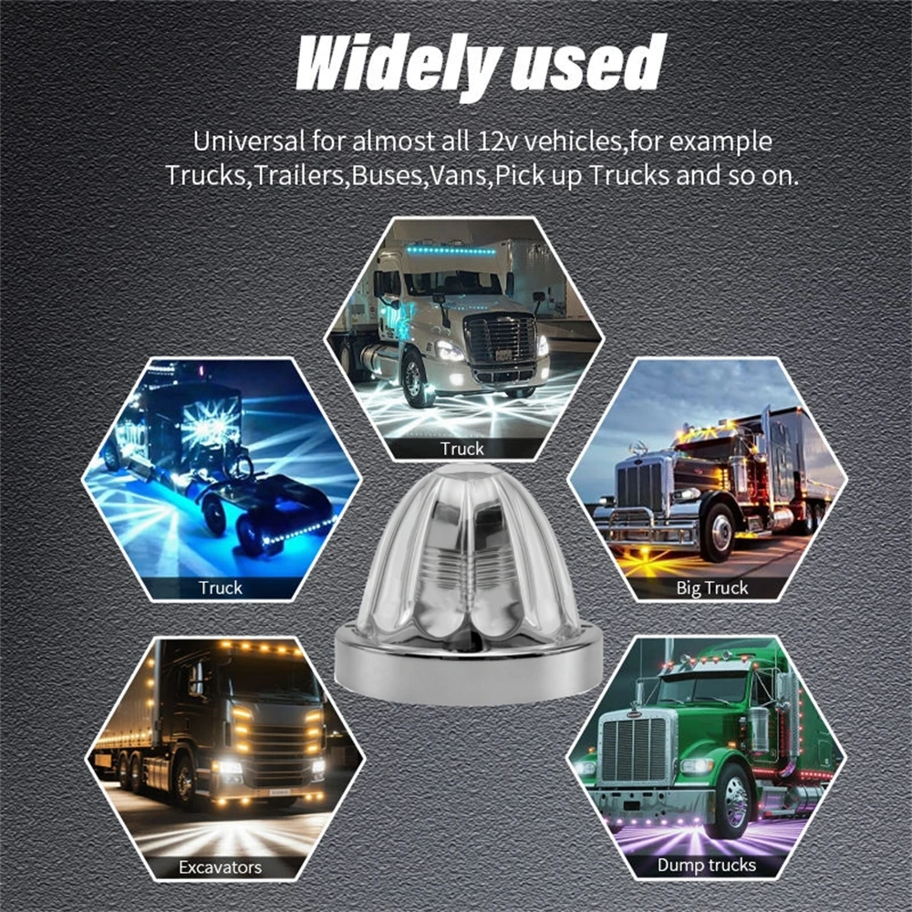 4 قطعة أضواء مقطورة خارجية تحت الوهج أضواء البطيخ الزجاجية 10-30 فولت LED ثورة مزدوجة ستروب أضواء الصخور لشبه شاحنة