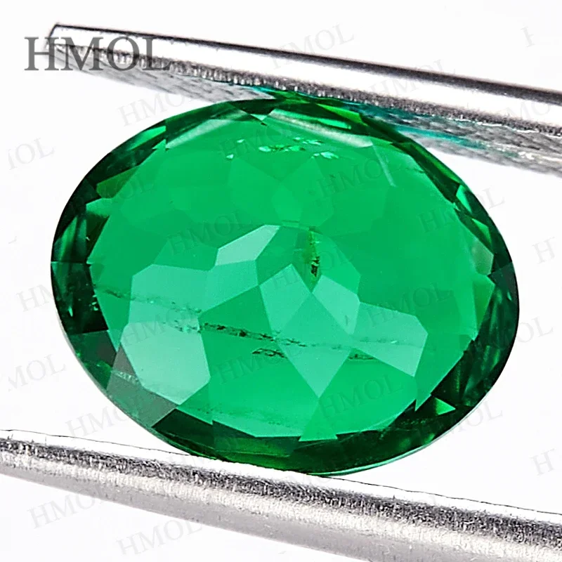 Lab Grown Columbian Emerald Oval Shape Loose Gemstone VVS1 Charms for Diy Jewelry Making Material Selectable AGL Certificate