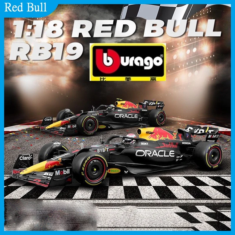 

New Bburago 1:18 Champion Red Bull Racing RB19 F1 2023 #1 Verstappen #11 Perez Car Model Vehicles Collectible Model Toys