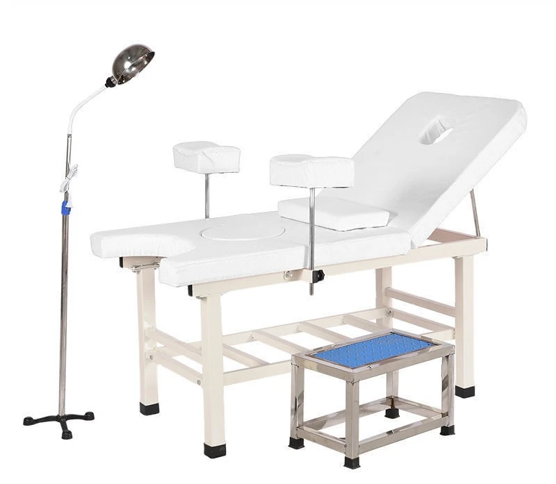 Examination Bed Multifunctional Obstetrics Gynecology Flushing  Treatment Bed Beauty Hip Care White Pink