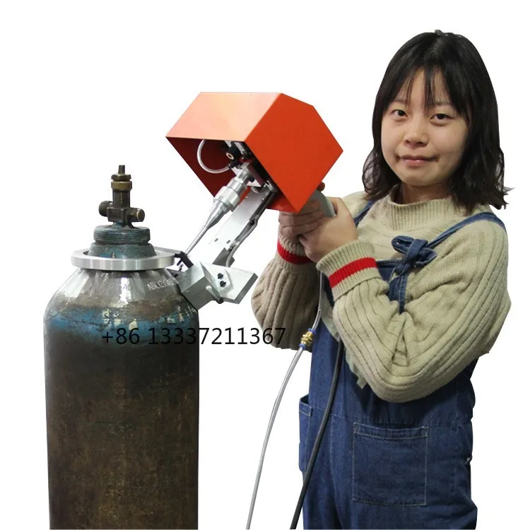 ZIXU factory price lpg  cylinder portable dot marking machine pin metal pneumatic punch engraving machine for round face