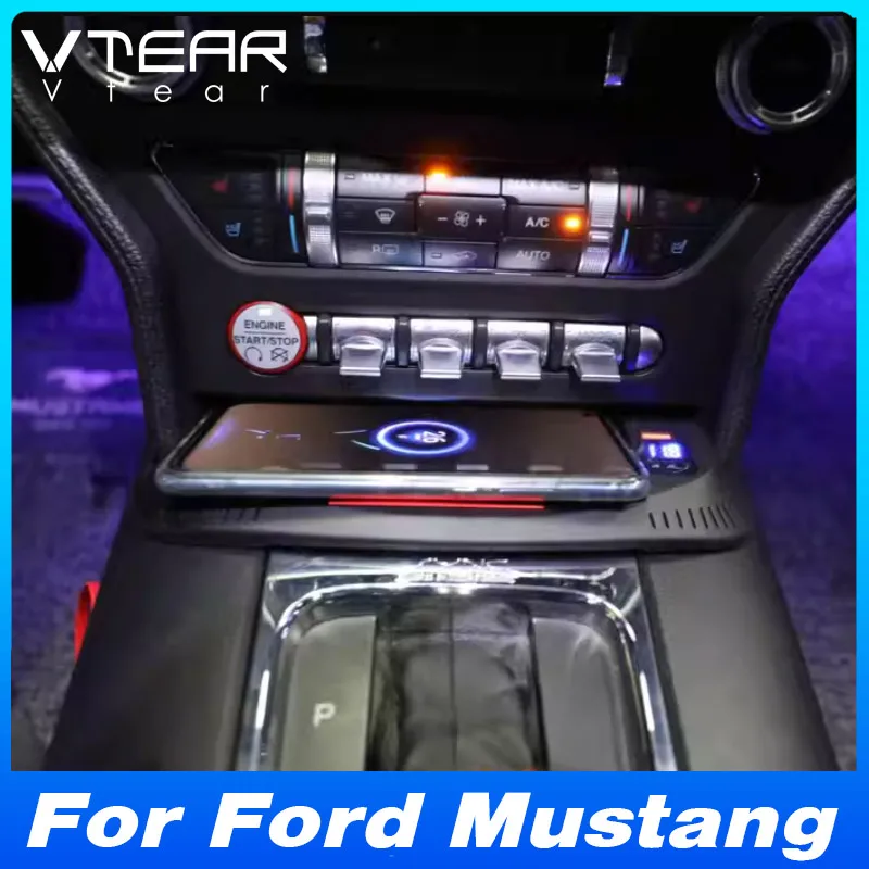 

Для Ford Mustang (2016-2024) Беспроводное автомобильное зарядное устройство - адаптер панели мобильного телефона с быстрой зарядкой | Аксессуар для модификации автомобиля