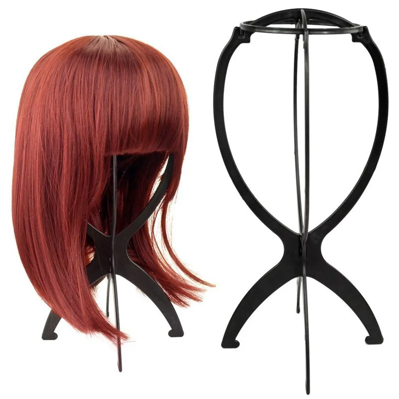 Folding Wig Stand Holder Plastic Adjustable Portable Barbershop Fashion Model Display Holder