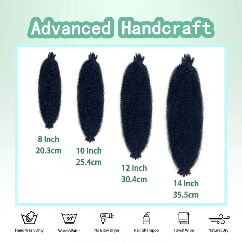 Rambut Afro Twist 8 Paket Rambut Kepang Marley Sintetis Lentur dan Lentur, Rambut Kepang Terpisah untuk Rambut Locs Lembut, Rambut Crochet