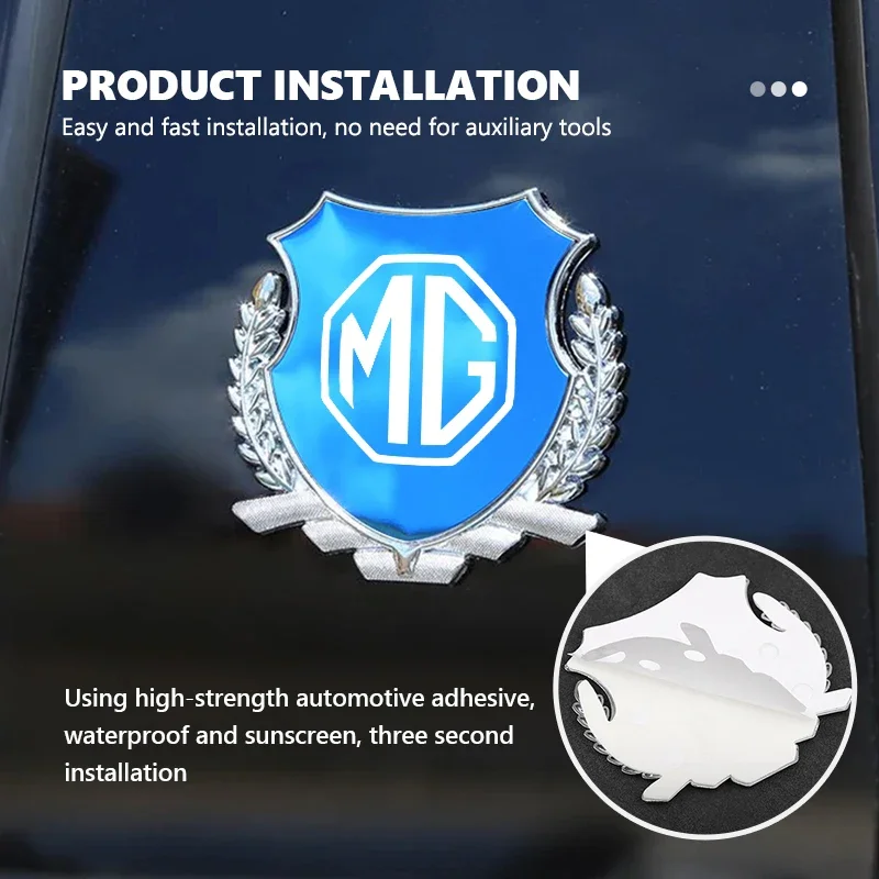 3D Metal Logo Emblem Sticker For MG Cyberster MG4 EV MG7 ZS HS GT GS MG5 MG6 Car Accessories