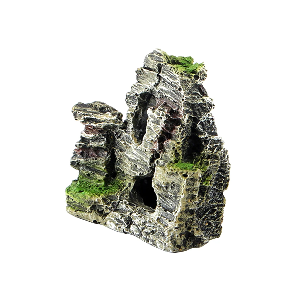

Creative Resin Mountain Aquarium Ornament Fish Tank Decor Rockery Artificial Decorative Mountain For Fresh Salt Water Tanks Easy