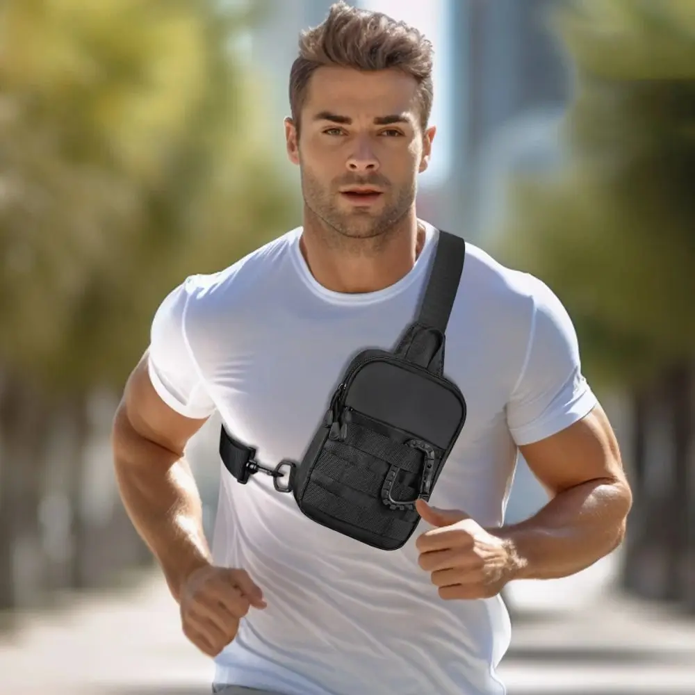 Adjustable Sports Vest Bag Water Resistant Lightweight Multi-functional Chest Bag Oxford Cloth Multi-functional Running Vest Bag