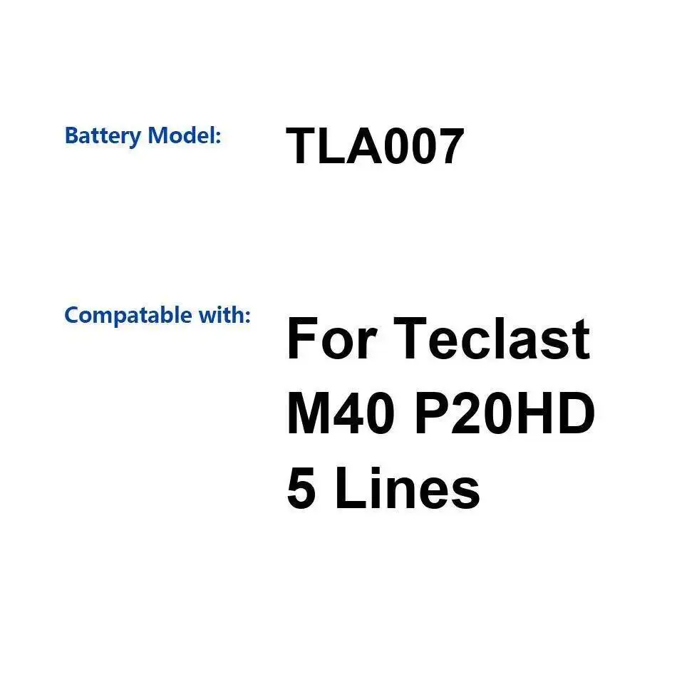 

Для Teclast M40 P20HD 5 линий 6000 мАч TLA007 хорошая низкотемпературная батарея для ноутбука
