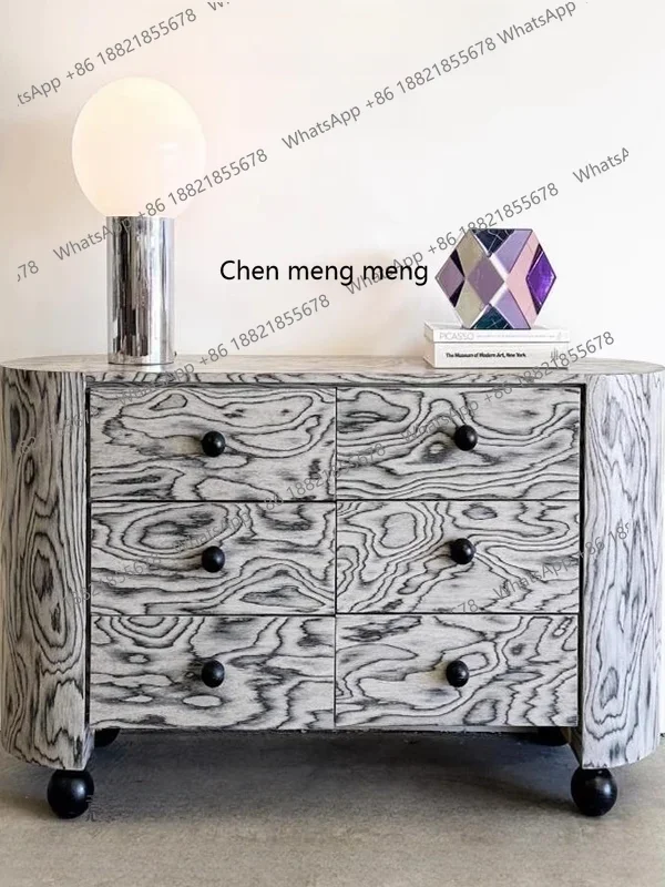 X  medieval style, solid wood porch chest, retro home dining edge, light luxury storage, storage cabinet