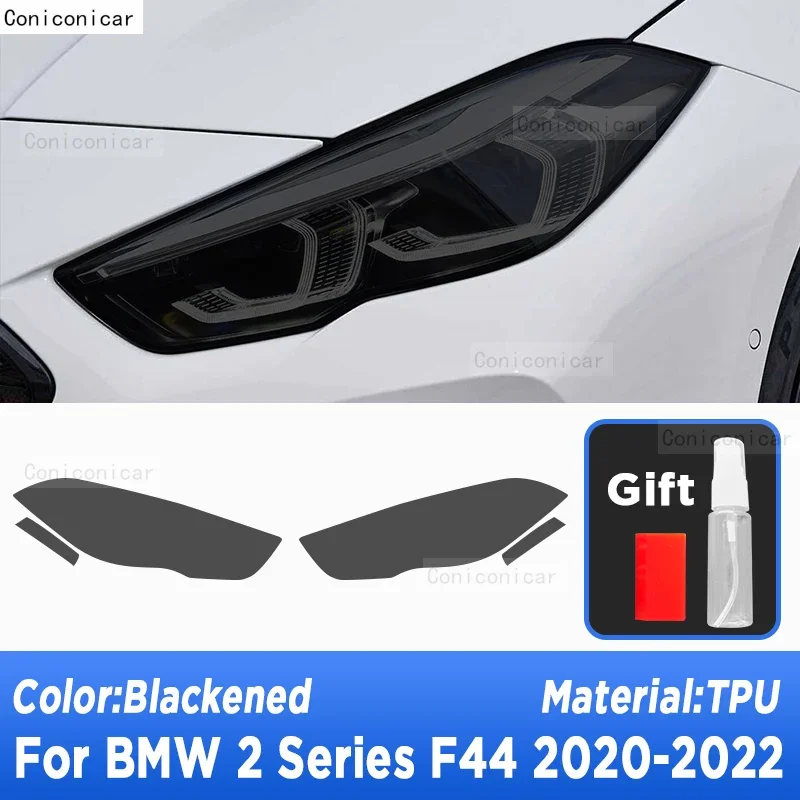لسيارات BMW 2 Series F44 Gran Coupe M235i مصباح السيارة الأمامي الشفاف المدخن الأسود الغطاء الواقي فيلم ملصق من البولي يوريثان ملحقات PPF