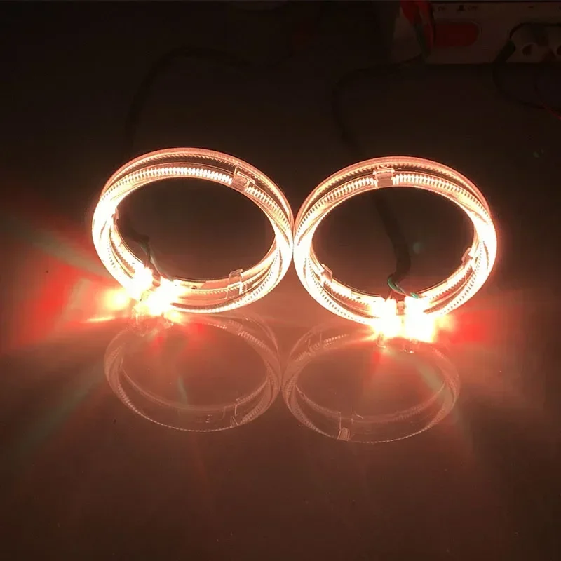 80mm 95mm 105mm RGB LED Guide Angel Eye Halo Ring iOS Android APP Bluetooth Control For 2.5 3.0inch LED Headlight Fog Lamp