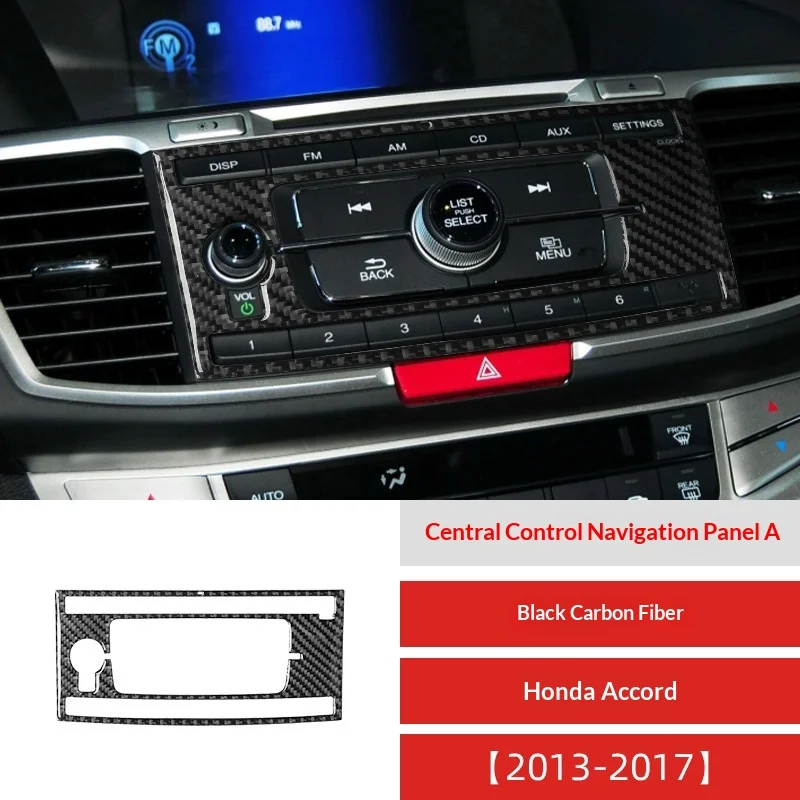

For 13-17 Accord Ninth Generation Car Interior Modification Carbon Fiber Central Control Navigation Panel Decorative Sticker