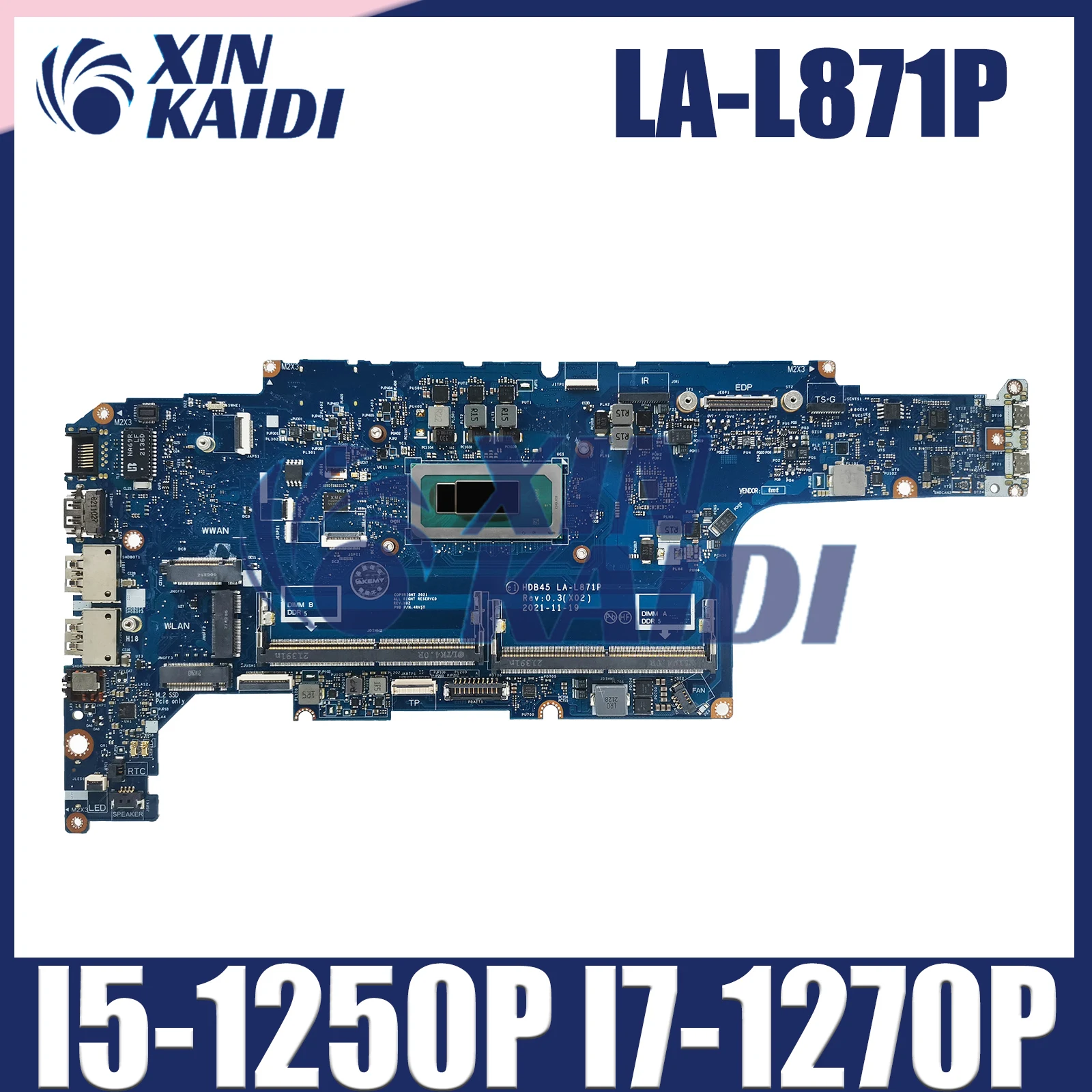 

LA-L871P Mainboard For Dell Latitude 5431 Laptop motherboard with I5-1250P I7-1270P CPU CN-0096H8 01DFGR Test