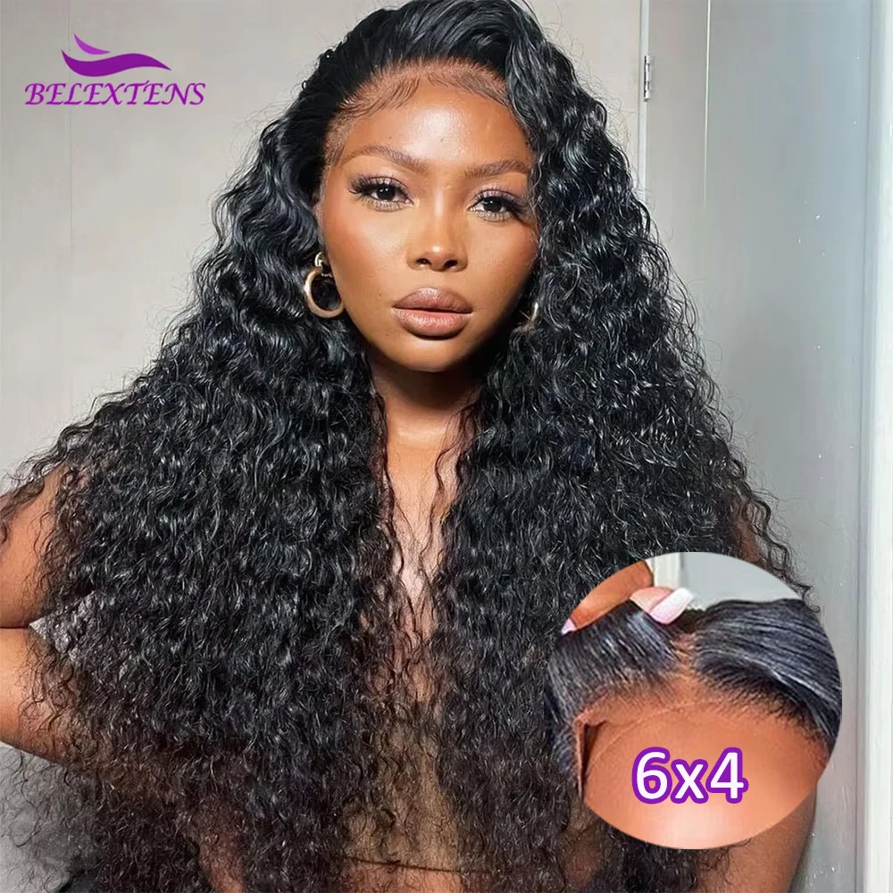 6x4 Lace Water Wave Glueless Wigs Lace Front Human Hair Wig Pre Cut Lace Wigs 100% Human Hair Pre Plucked 3 Days Delivery