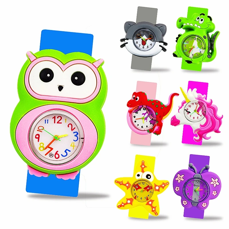 2024 Hot Sell Cartoon Children Watches for 2-15 Years Old Boys Girls Toys Silicone Slap Bracelet Kids Digital Wristwatches Clock