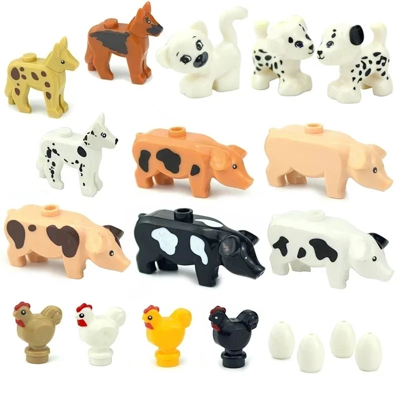 Animal MOC Series Building Blocks Parts Parrot Eagle Bricks Toy Marine Life Whale Octopus Lion Leopard Tiger Bear Chicken Duck