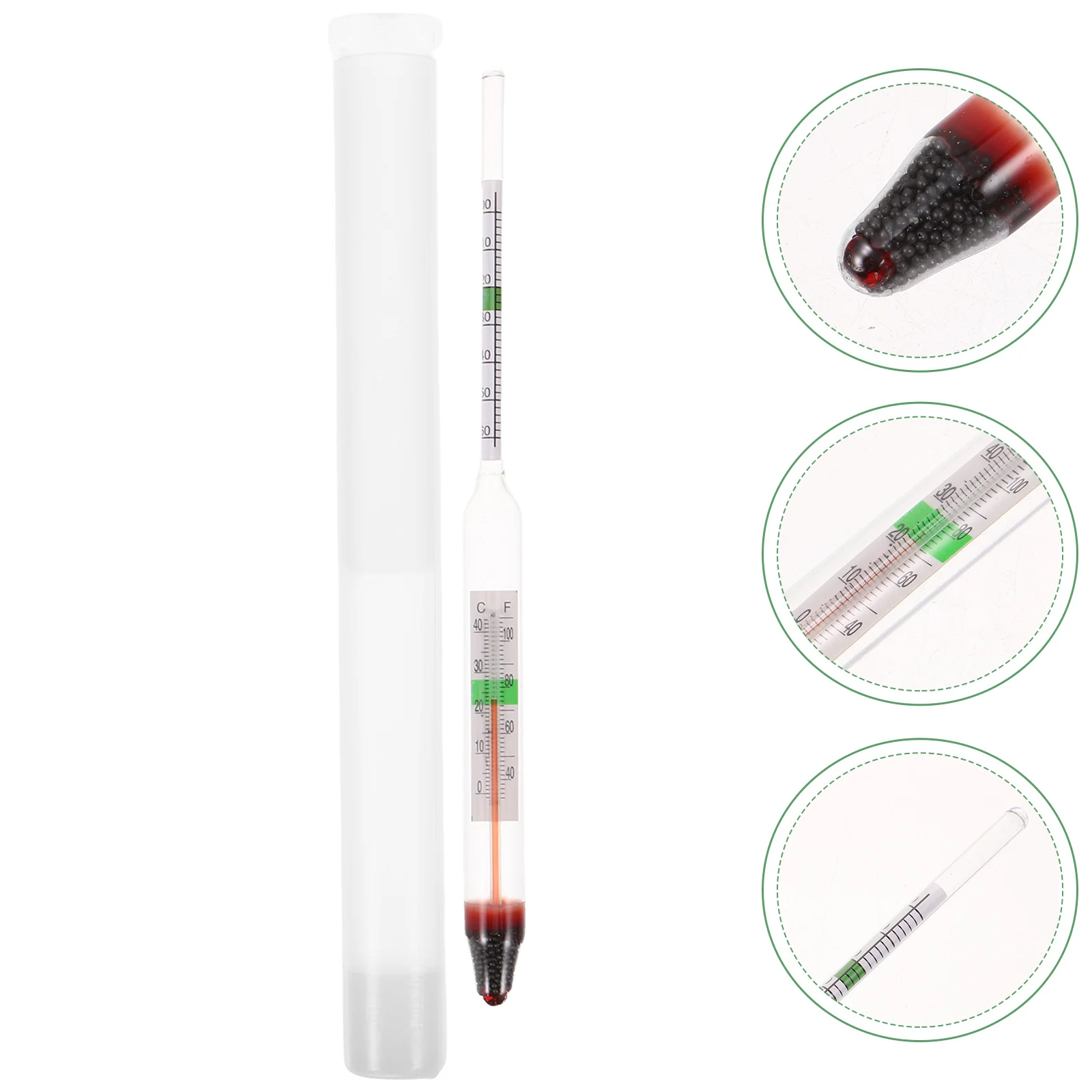 Seawater Fish Tank Density Meter Measuring Tester Aquarium Aquatic Hydrometer Strips Glass Salinometer Kit