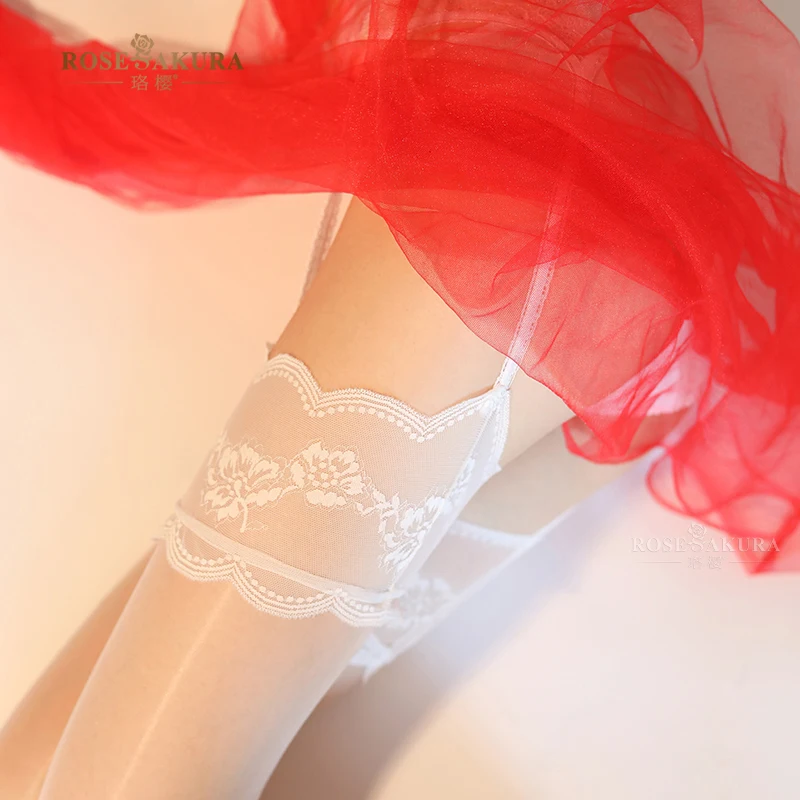 Oil Shiny Sheer Embroidery Lace Stockings Garter One Piece Tights Women Sexy Thin Thigh High Stockings With Mesh Garters Belt