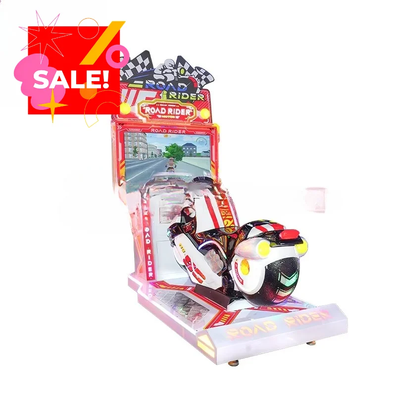 Luxury LCD Screen Coin Operated Video Game Racing Road Rider Driving Motorcycle Kids Game Machine for Game Center Custom