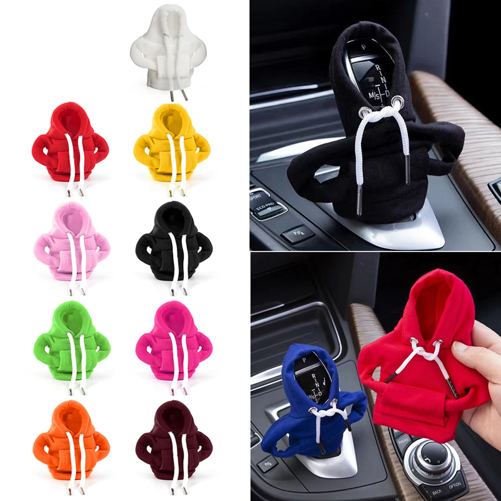 Car Shift Lever Knob Cover Hoodie Cute Gadgets Stylish Automotive Accessory Gear Shift Knob Decoration Cover