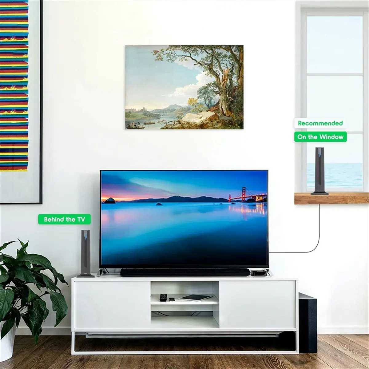 newT77 4K 1080P HD Digital Indoor Amplifier TV Antenna 120 Miles Long Range HDTV Antenna with Amplifier