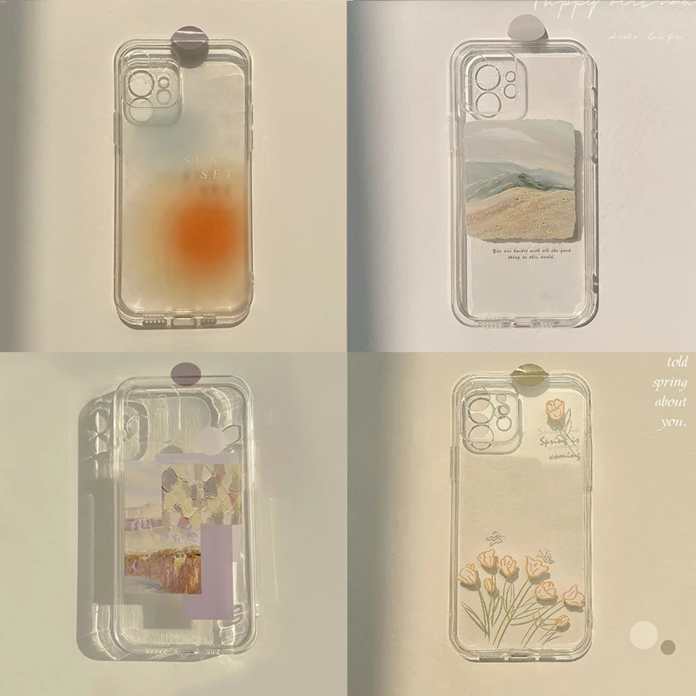Luxuriöse transparente ästhetische Silikon-Handyhülle für iPhone 16 13 12 11 14 15 Pro Max 16 Plus 12 Mini Clear Soft Cover Bumper