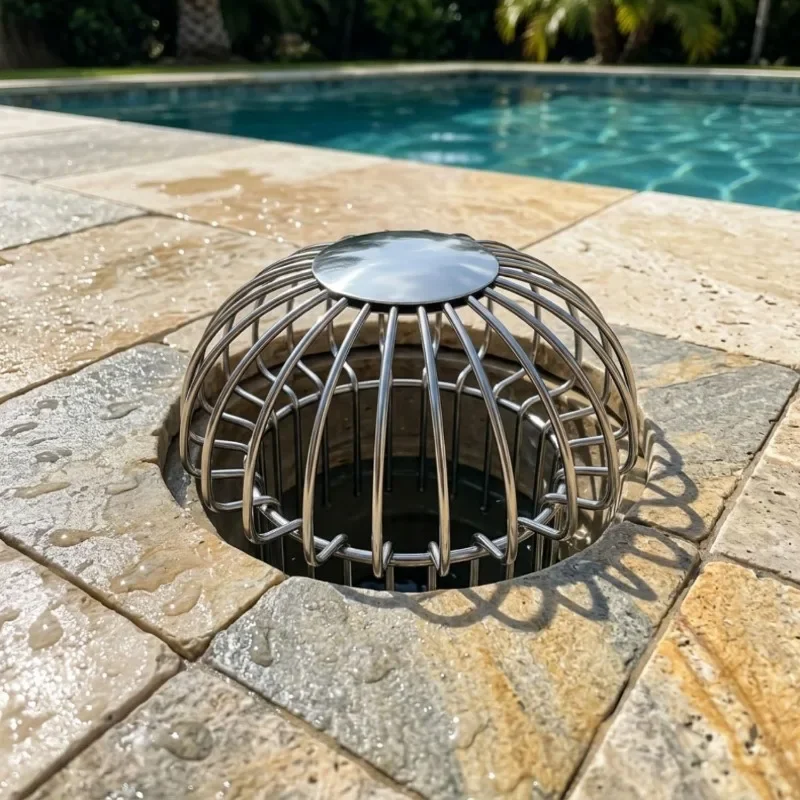 Stainless Steel Drain Strainer Outdoor Gutter Downpipe Filter Leaf Anti-clogging Yard Floor Drain Strainer Anti-Rust Drain Cover