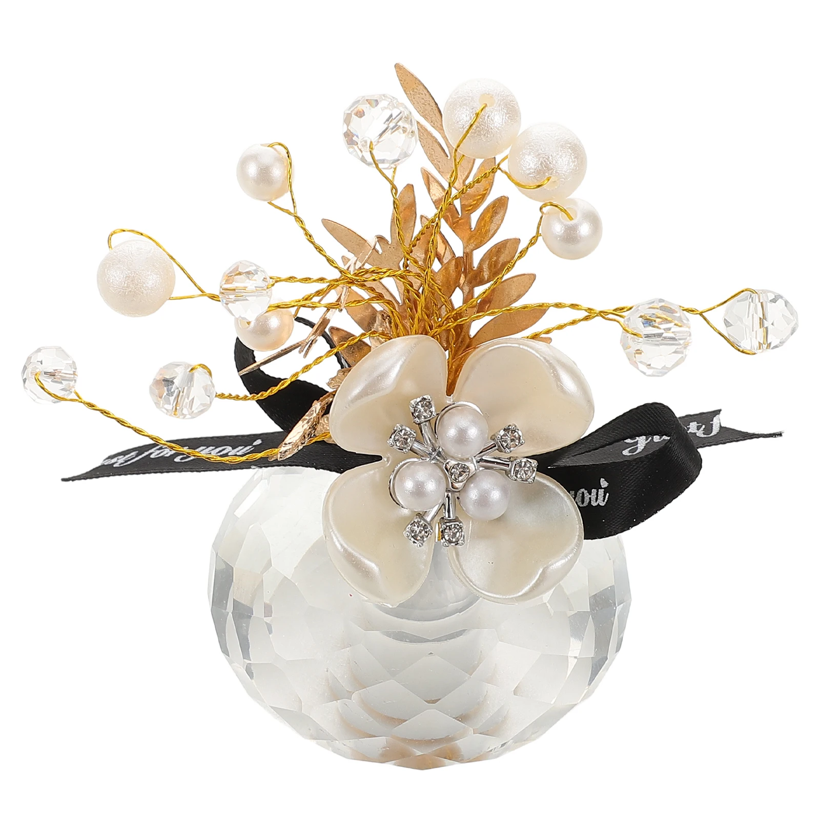 

Crystal Dashboard Accessories Cute Floral Ornament For Center Console Stylish Vehicle Charm Romantic Interior Decor Car Crystals