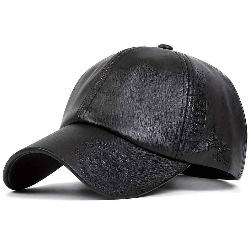 Unisex Vintage Leather Baseball Caps Spring Autumn Outdoor Adjustable Casual Hats Dad Hat Sunscreen Hat
