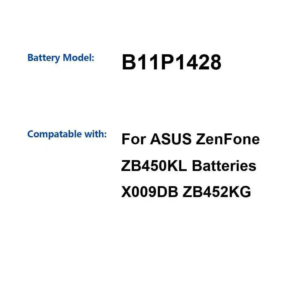 

Good Low-Temperature Performance 2070Mah For Asus Zenfone ZB450KL Batteries X009DB ZB452KG B11P1428 Mobile Phone Battery
