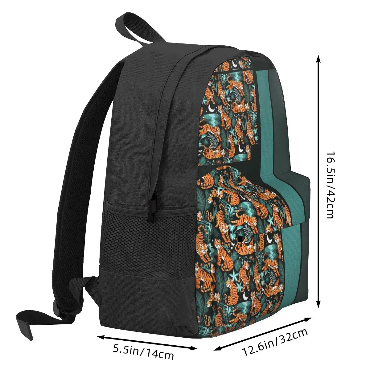 Mochilas Teal Jungle para meninos e meninas, mochilas escolares, mochila para estudantes, mochila de viagem, bolsa de ombro, ano do tigre de água