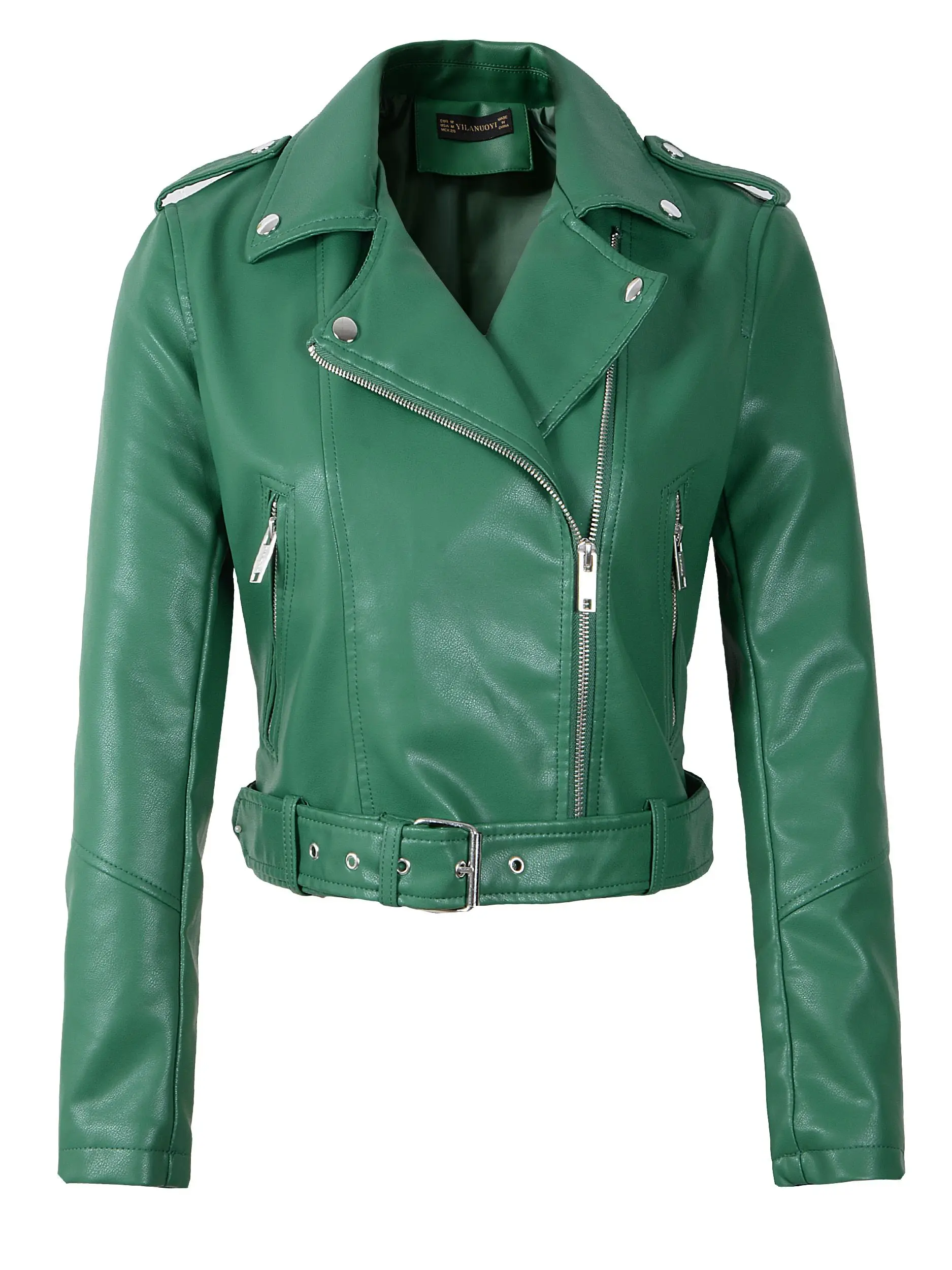 New Arrival brand Winter Autumn Green Motorcycle leather jackets yellow leather jacket women leather coat slim PU jacket Leather