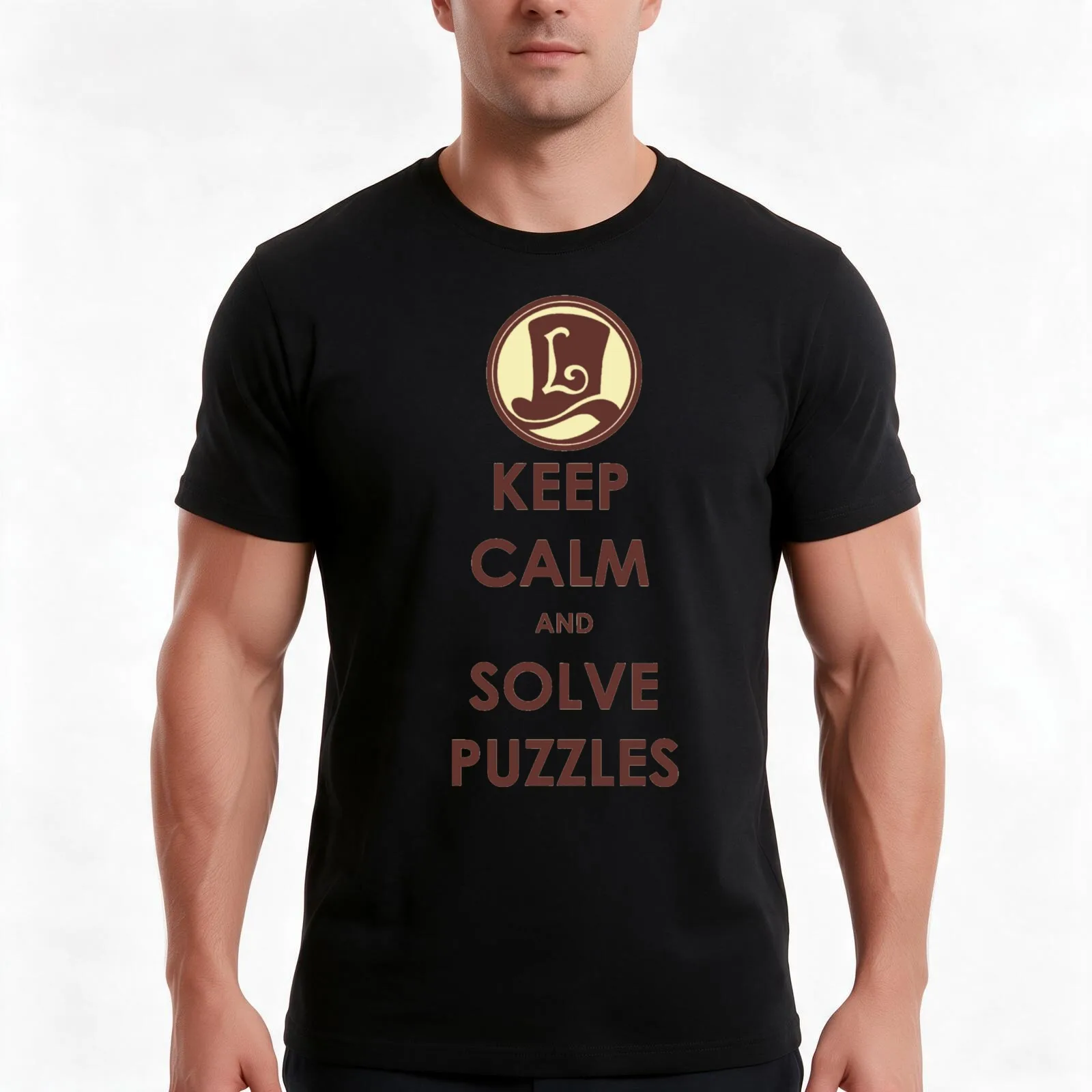 Professor Layton : Keep Calm and solve ! T-Shirt, Summer Casual Cotton Tee, Oversized Streetwear Tops, Vintage Graphic Print