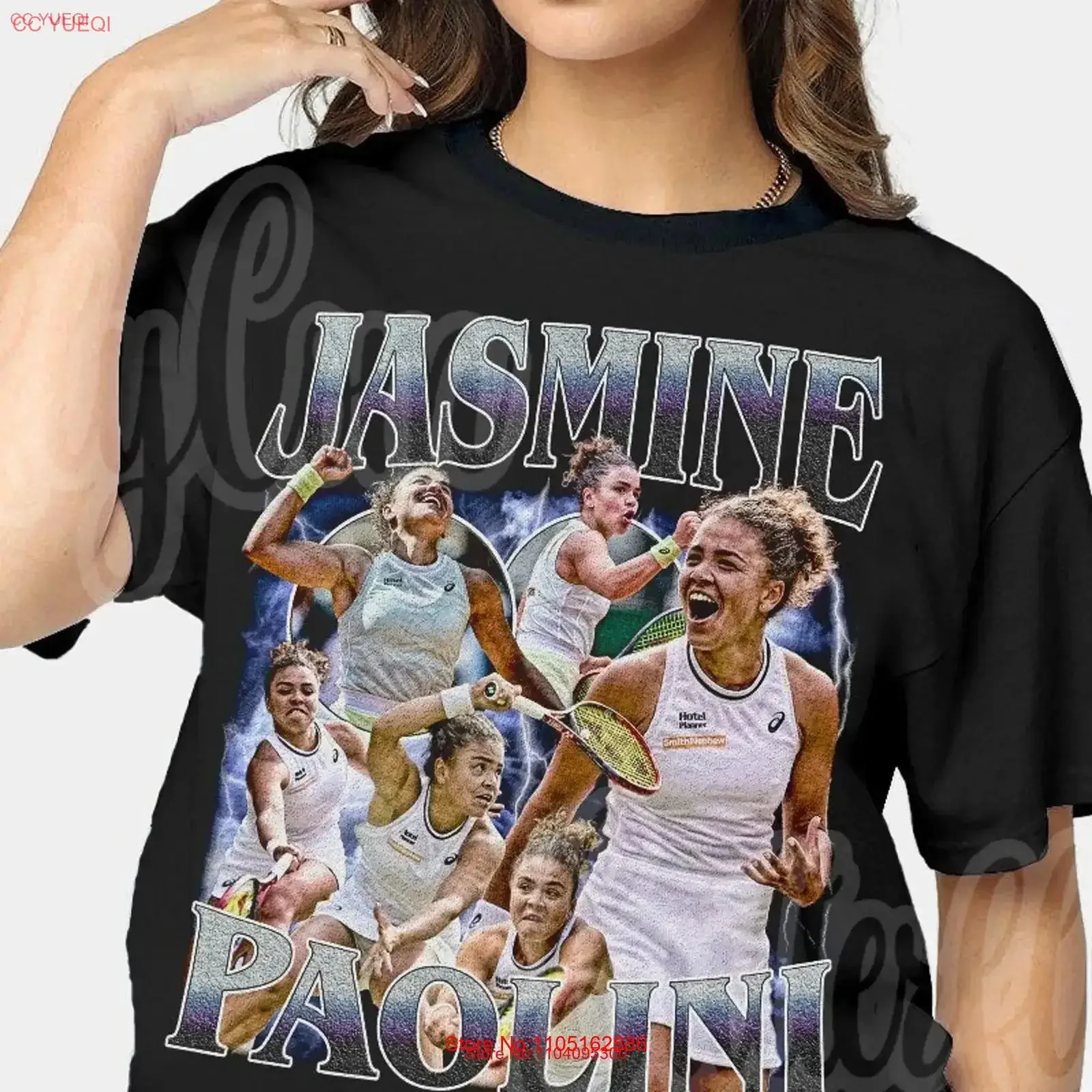 Jasmine Paolini Tennis T Shirt Vintage 90s s vintage Washed Casual fashion Top For Everyday Wear Soft graphic homme Stylish