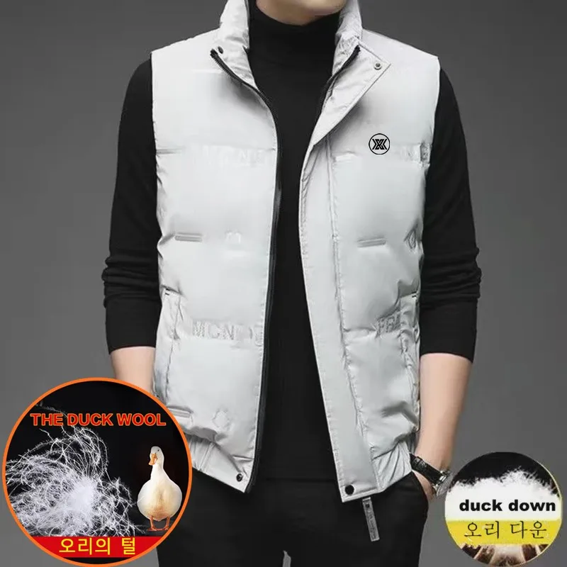 Golf Jackets Vest For Men's Zipper Waistcoat Duck Down Jacket Thick Warm Golf Coats Light Sof Duck Feather Golf Clothing 골프웨어