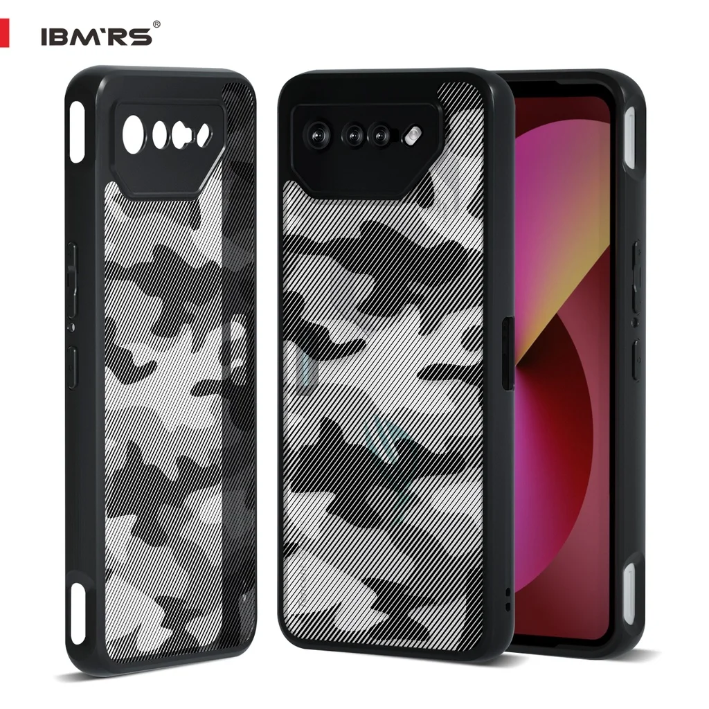 IBMRS لجراب Matte Camo المقاوم للصدمات لهاتف Asus ROG Phone 7 - مضاد لبصمات الأصابع، مضاد للاصفرار، مقاوم للزيت (مع حزام المعصم) #2