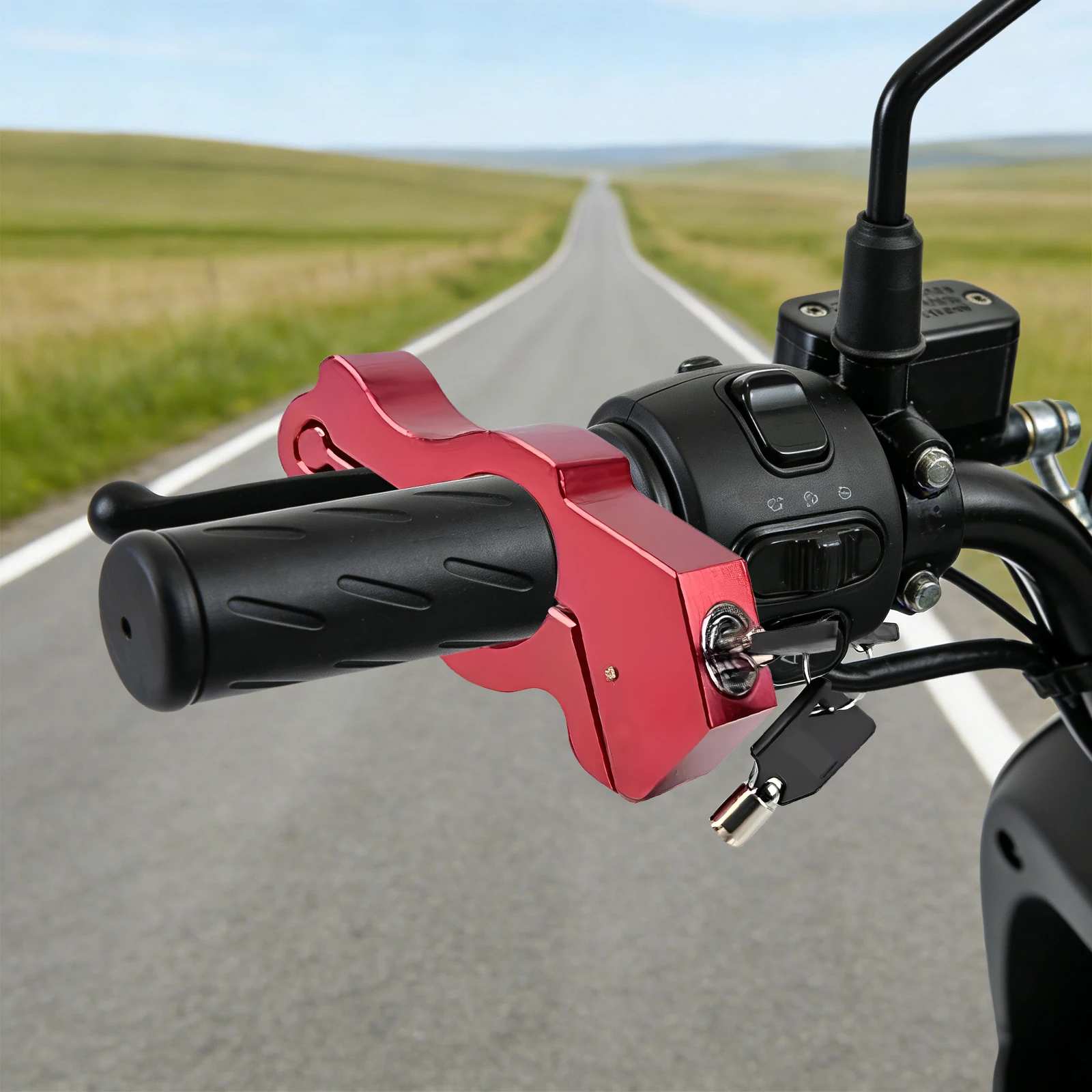 Smart Locking Motorcycle Handlebar Lock Anti-Theft Built-in Security Cylinder Smooth Operation for Electric Vehicle Protection