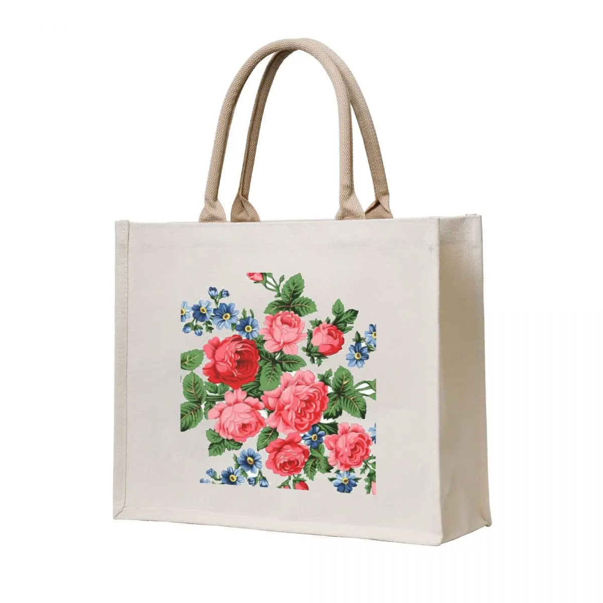 

Beautiful flower Tote Bag foldable reusable bag Customizable tote bag Lady