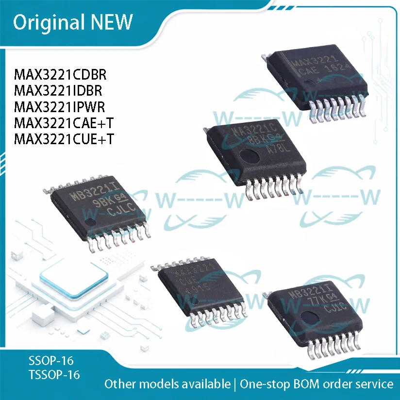 5-30 PCS)NEW MAX3221CDBR MA3221C MAX3221IDBR MAX3221IPWR MB3221I MAX3221CAE+T MAX3221CUE+T MAX3221 SSOP IC CHIP