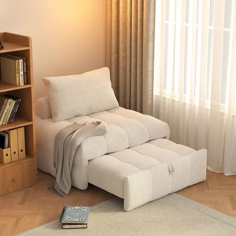 Small apartment living room multi-functional two-in-one pull-out retractable sofa