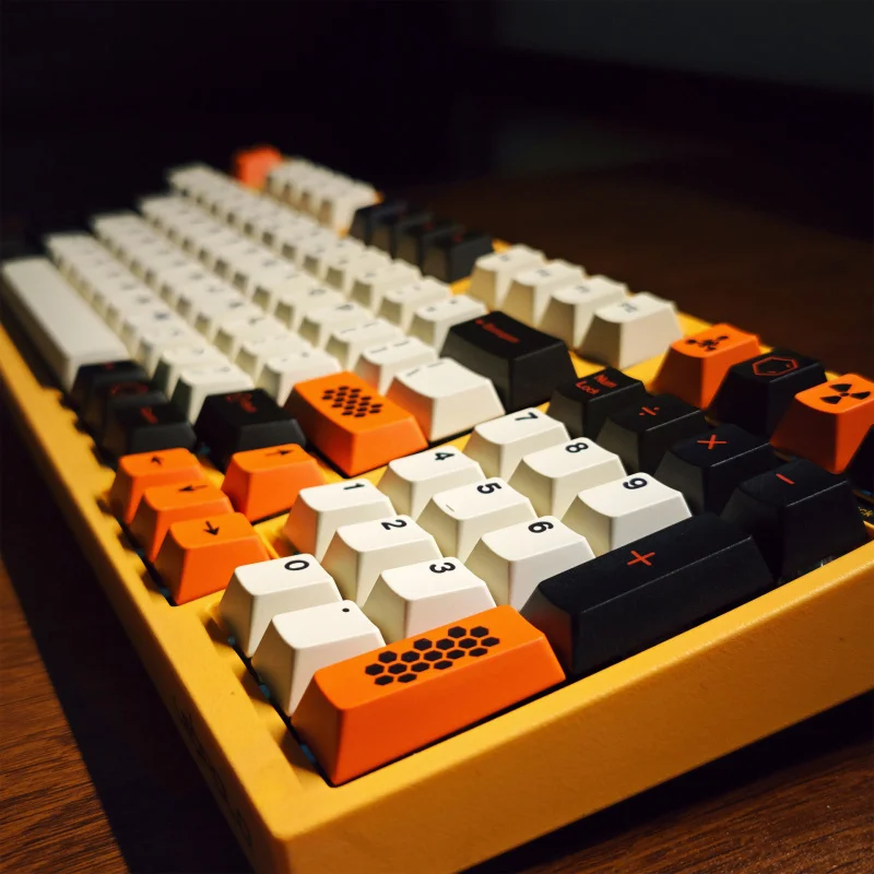 Large carbon keycap143Original keycap side engraving with light transmissionPBTFive-sided sublimation mechanical keyboard